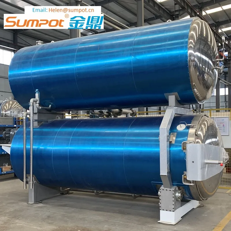 SUMPOT 4 baskets milk beverage rotary retort autoclave sterilizer machine