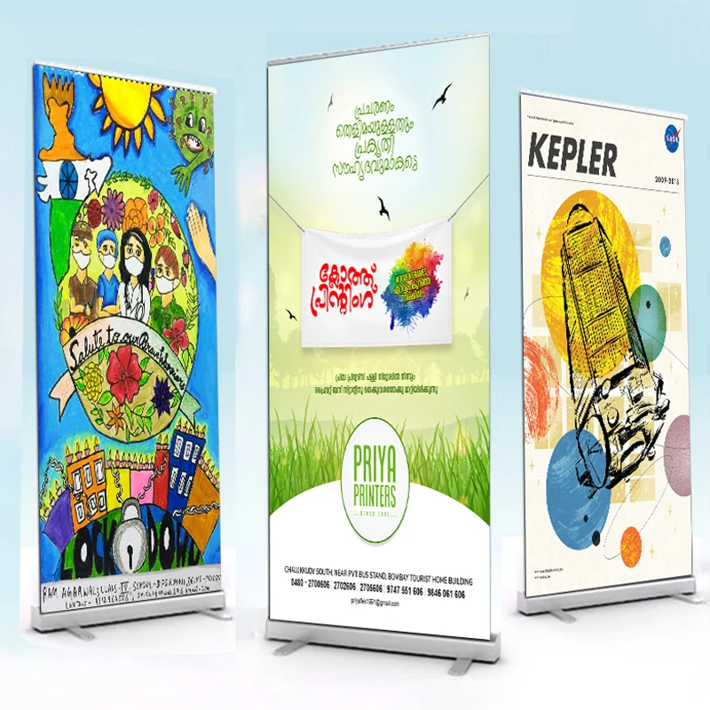 FEAMONT Aluminum retractable roll up banner stand printing 80*200cm pull up banner large size banner stand
