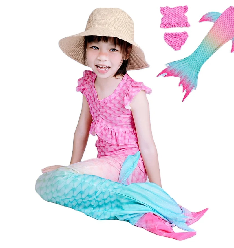 Mermaid Tail for Swimming Children Swimming Girls Kids Mermaid Cosplay Costume