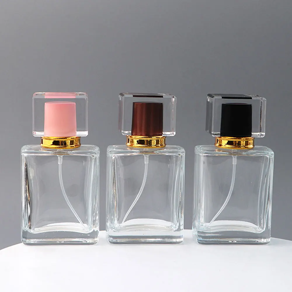 30ml 50ml Transparent clear Black Perfume Bottles Empty Glass Mist Spray Bottles Dispenser Atomizer