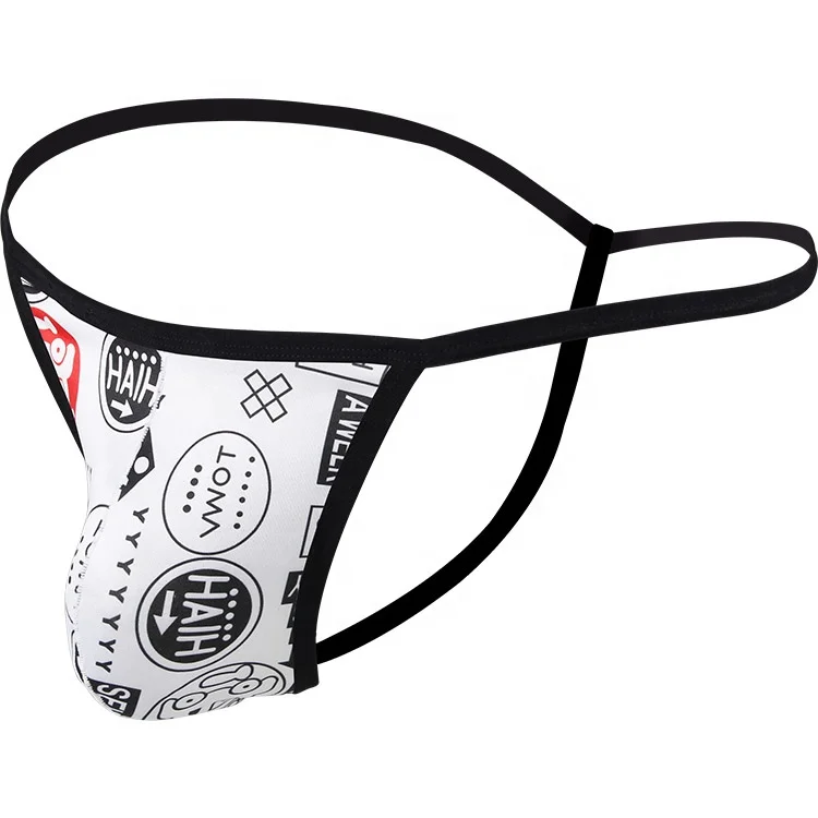 high quality factory price polyester thong g string underwear for men custom print thongs and g string