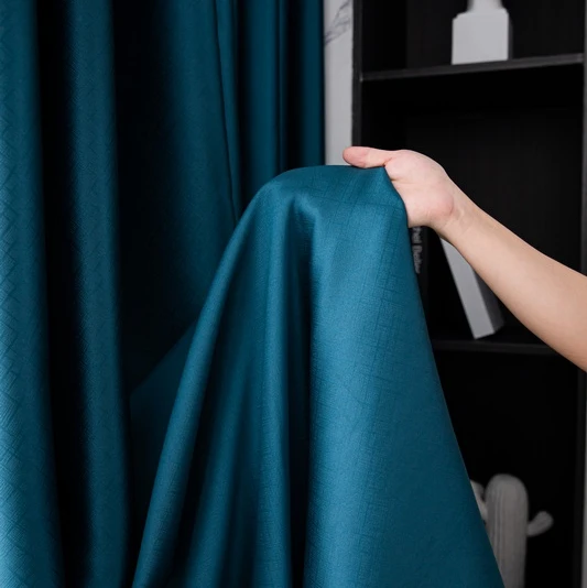 wholesale thermal insulated emboss plain color window blackout curtain & drapes