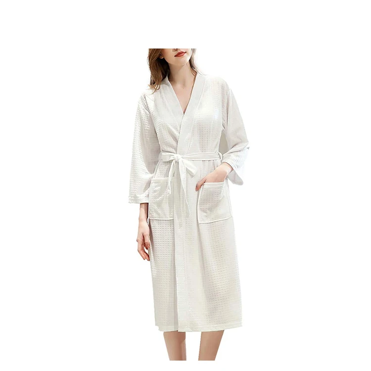 luxury cotton terry bathrobe Robes Women extra long bathrobes  Removable Belt Luxury GRS certificated  Bathrobe
