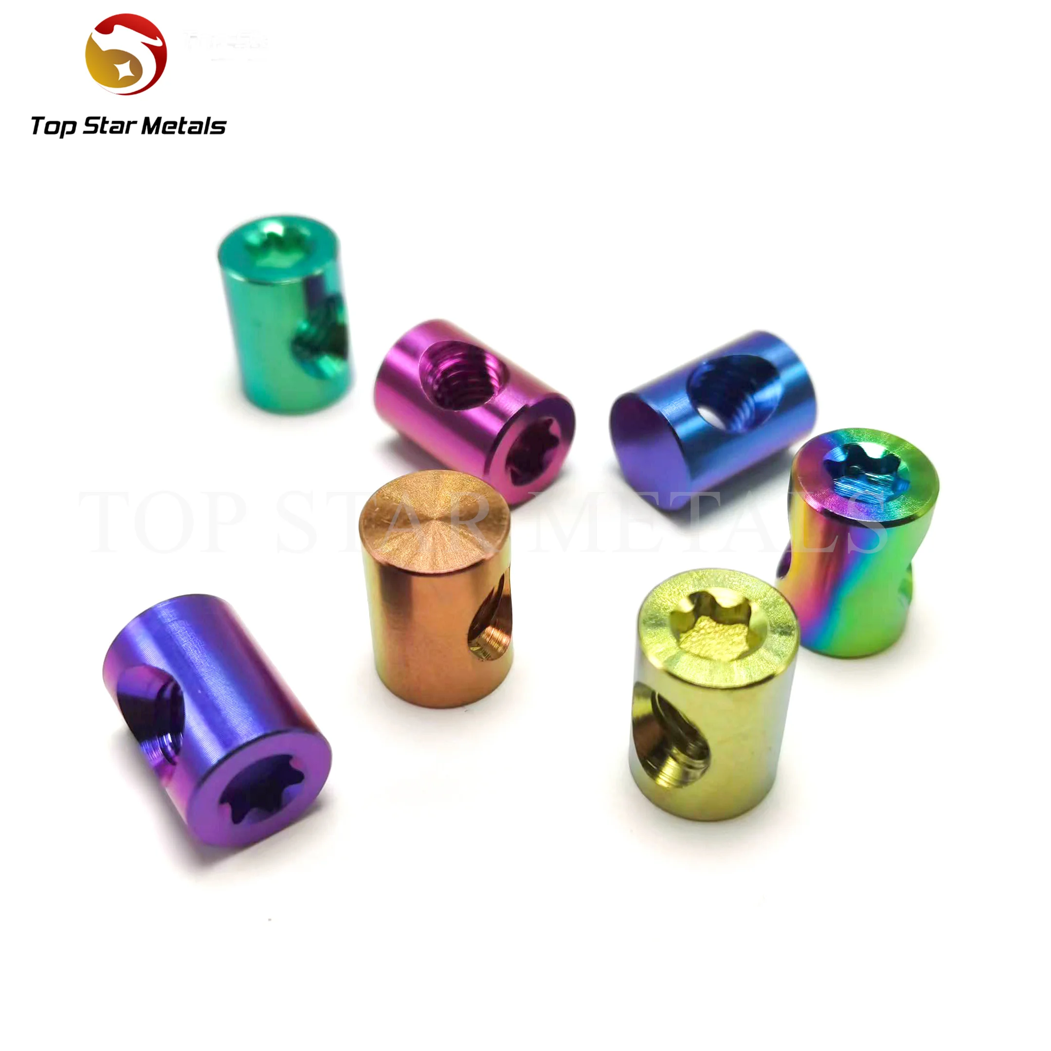 TITST Bike Crankset Screw Chain Wheel Bolts Titanium Cylindrical Nuts M5 Nut for Bicycle Seat Bike Repair Fixed