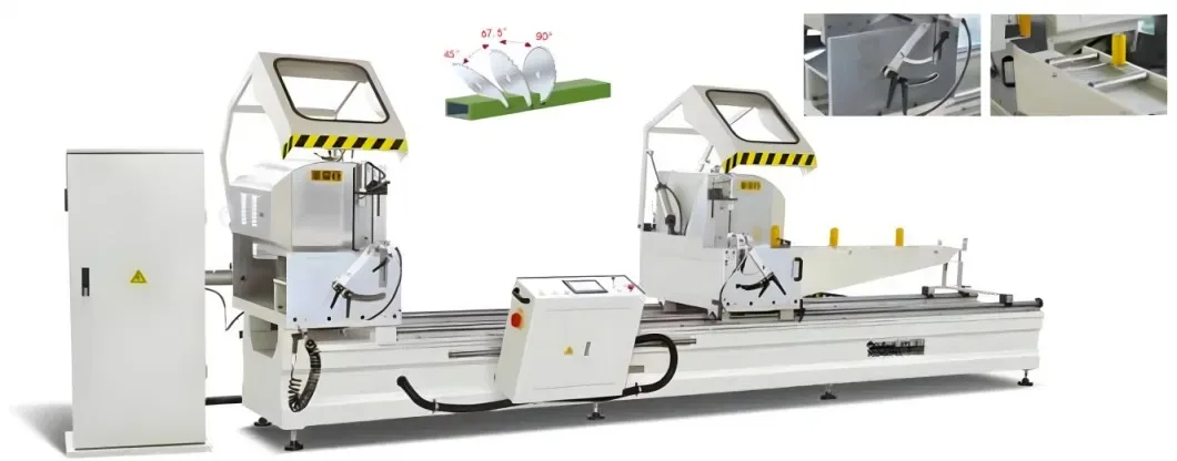 High-Strength Steel Double Head Cutting Saw 45 90  Degree Cutting Machine with Aluminium Profile of PVC Window and Door/PVC