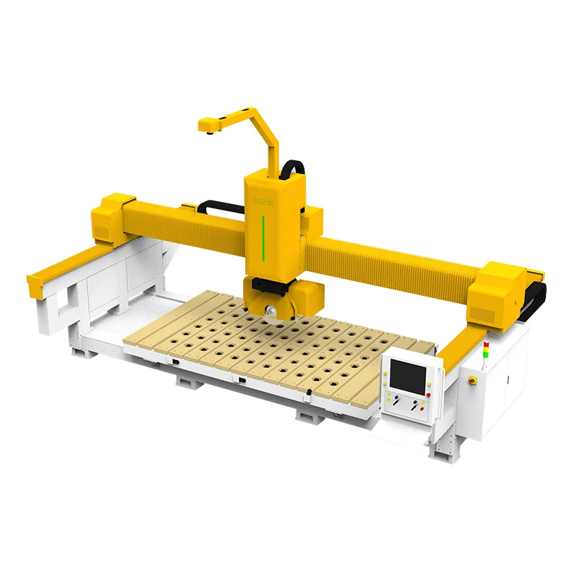 5 axis bridge saw type cnc stone cutting machine for marble granite quartz kitchen countertop