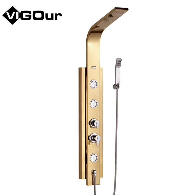 Bathroom Shower Equipment Rainfall Water Fall Shower Heads Wall Mount System Thermostatic Piano Key Set System