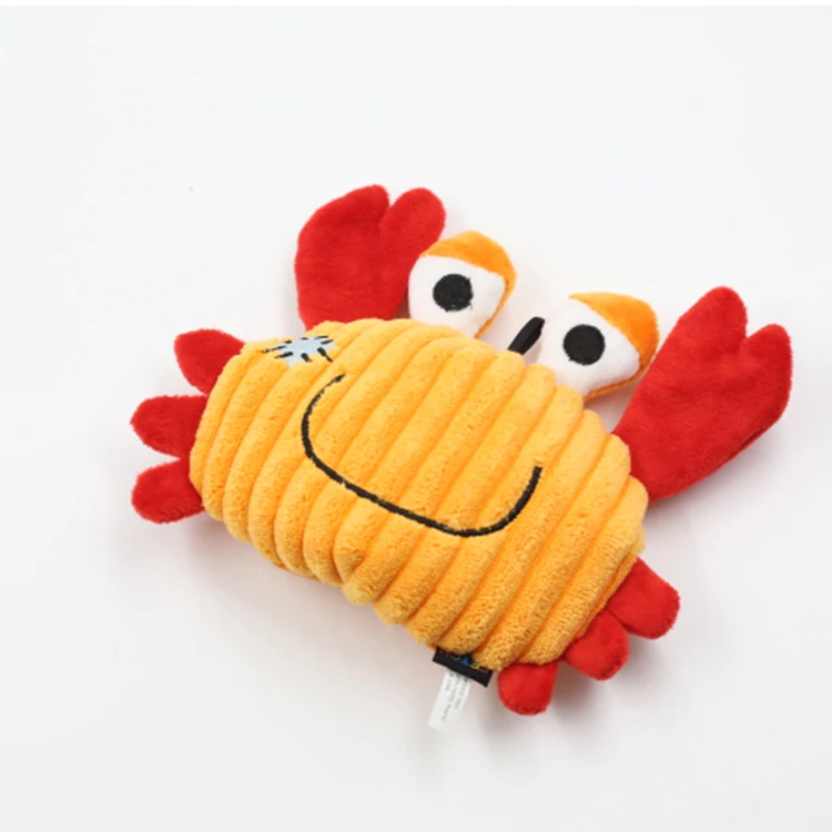 Лидер продаж, милая игрушка-краб для собак на заказ, плюшевая мягкая игрушка-жевательная игрушка для собак