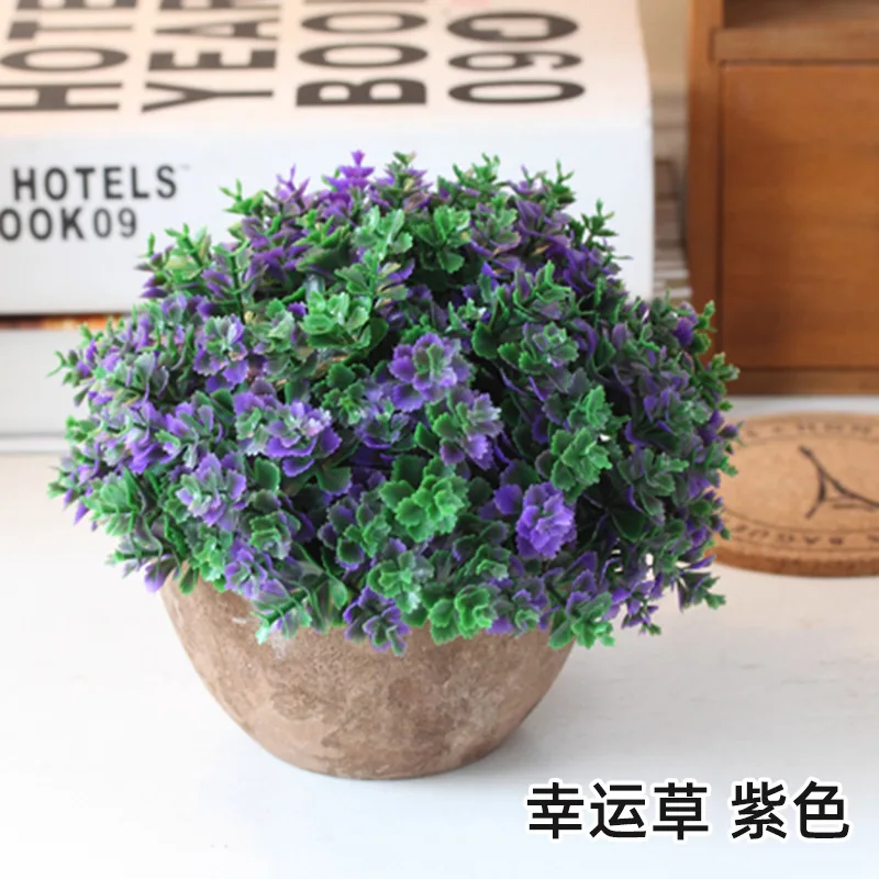 
Good selling retro spherical plants plastic bonsai artificial plants with pots living room 