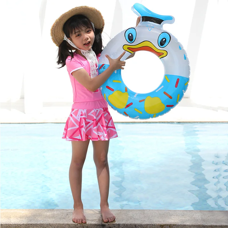 B01 R Animal Donut Ring outdoor inflatable water sports pool floating swimming toys for kids  Cute Duck