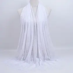 new long Polyester  lace hollow out tassel ladies muslim scarf hijab hijab scarf for women