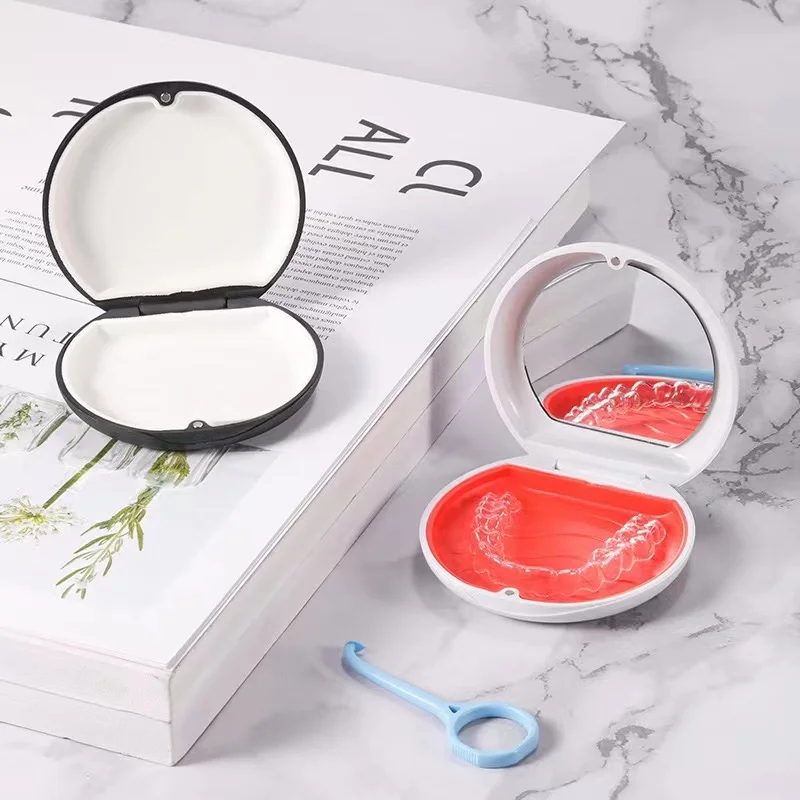 Custom Logo Colorful Plastic Orthodontic Braces Aligner Mouth Guard Case Denture Case Dental Retainer Box Retainer Case