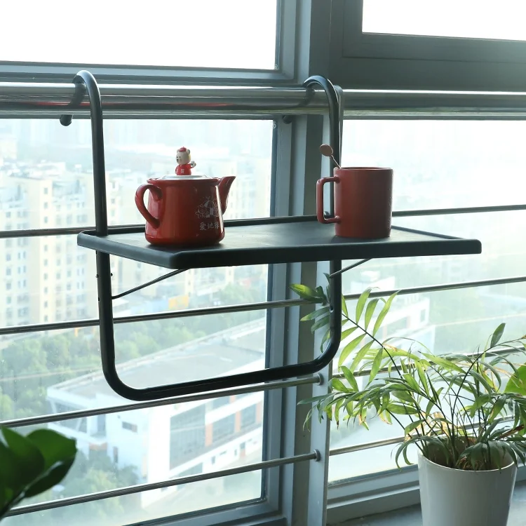 
Low price Multifunction foldable Balcony Railing Table hanging desk laptop computer knee tray table for outdoor and indoor 