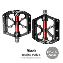 MZYRH X12S Anode cycling Accessories Aluminum Alloy Wide Platform Waterproof Non Slip MTB 3 Bearings Bike Pedals Bicycle Pedals