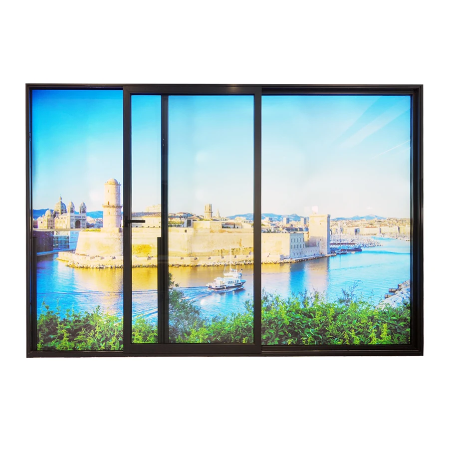 Windowall G45 балконные раздвижные окна с двойным остеклением Ураган Алюминиевые большие стеклянные и двери