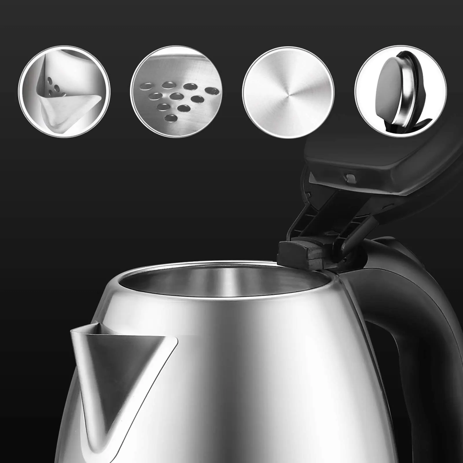 Wholesale 304 stainless steel classic style 1.8L 2L electric water boiler kettle electric tea kettle