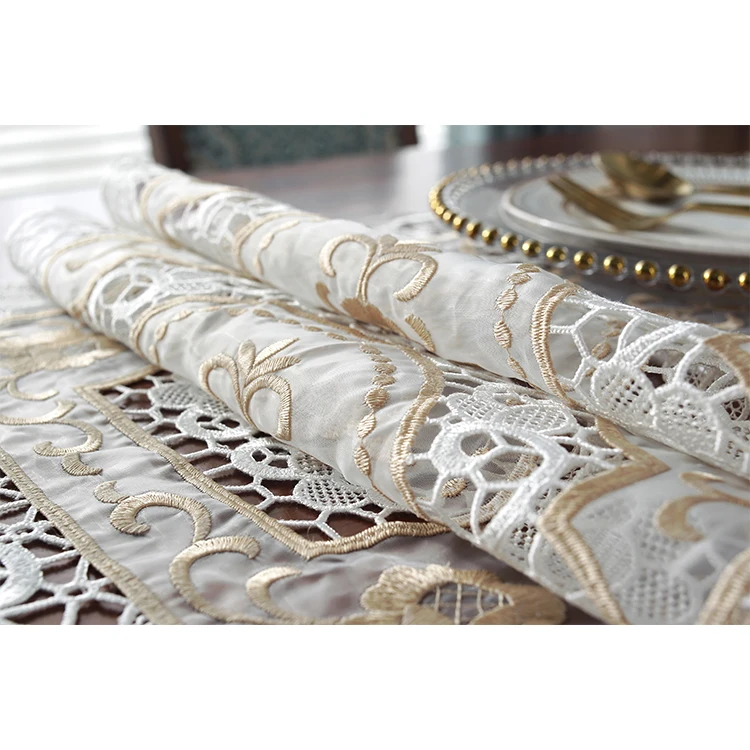 Stylish simple modern luxury embroidery table runner