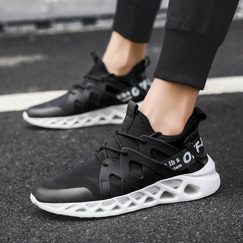 
Wholesale Fashion OEM Lace up woven breathable TPU Elastic Outsole Running Man Sport Shoes Men Running Casual Sneakers 