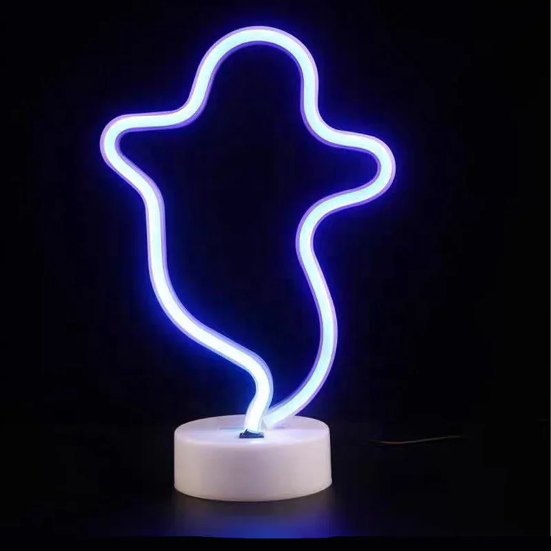 Неоновая Светодиодная настольная лампа elf на батарейках или с питанием от USB, украшение для дома и праздника на Хэллоуин