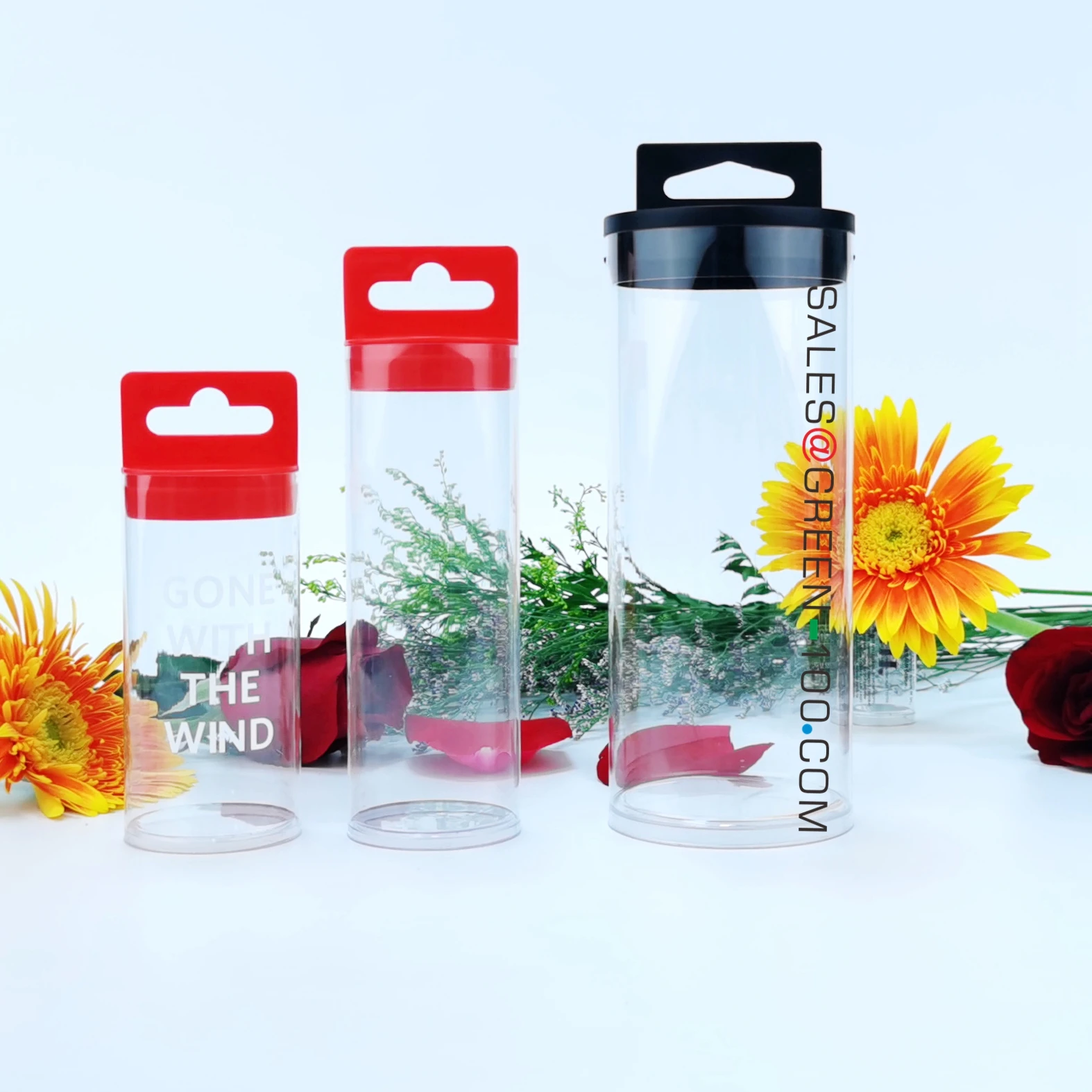 Дисплей пригодный для вторичной переработки и Разлагаемый круглый цилиндр упаковка жесткий PC трубка пластиковая трубка с крышкой для конфет/еды/яблока фрукты