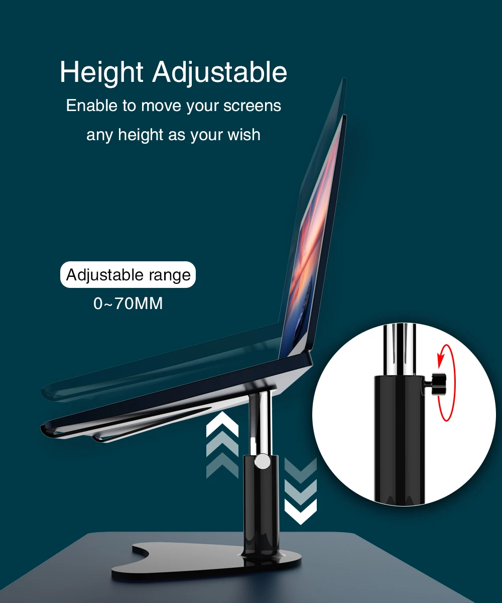 Height adjustable desktop laptop tablet stand notebook stand holder