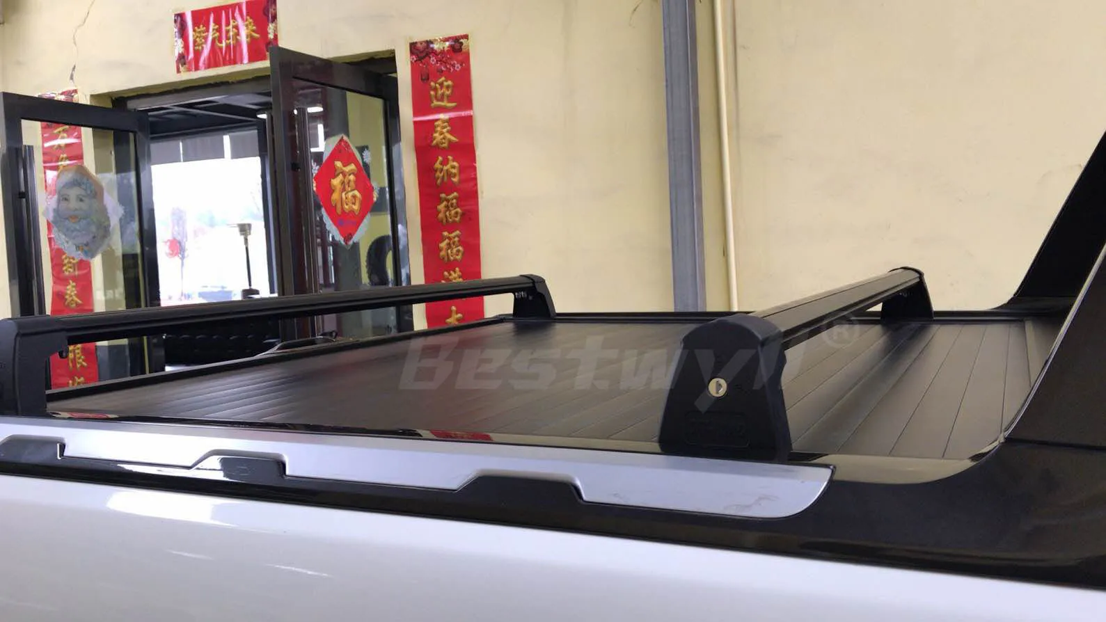 BESTWYLL 4X4 Accessories Ute Rear Cargo Luggage For Tonneau Roller Aluminum Pickup Truck Cross Bar For Ford Ranger Wildtrak F150