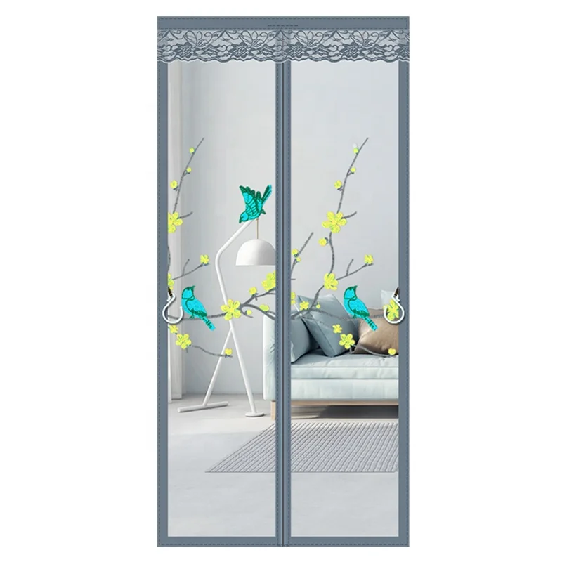 Wholesale magnet flying window door mosquito net glass fibre net magnetic insect-proof net curtain