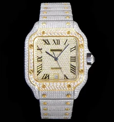 Moissanite watch Iced out watch Luxury Full bust down VVS CZ Watch top clone movement Automatic bling bling