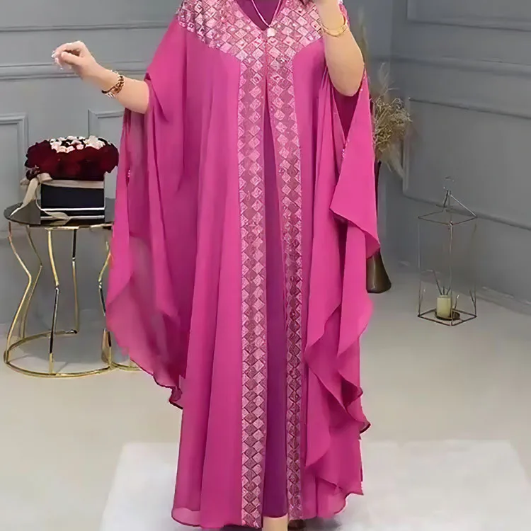 Long Gown Beads Chiffon Heavy Duty Hot Diamond Muslims Stylish Abaya Dresses Robe Muslim Ethnic Caftan Arabic Burka Design