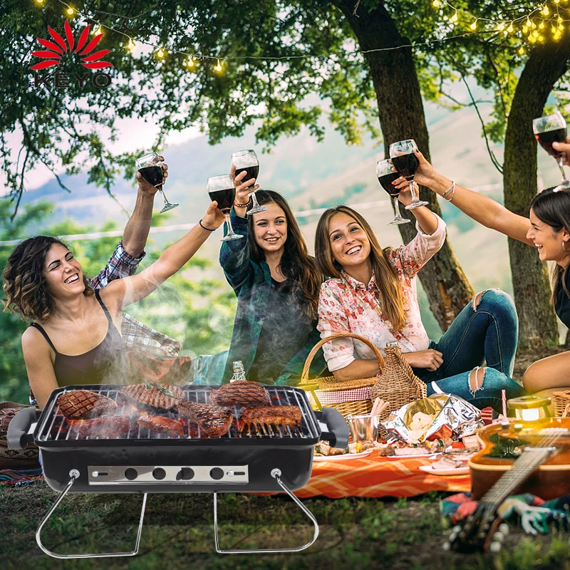 Переносной настольный барбекю-гриль из нержавеющей