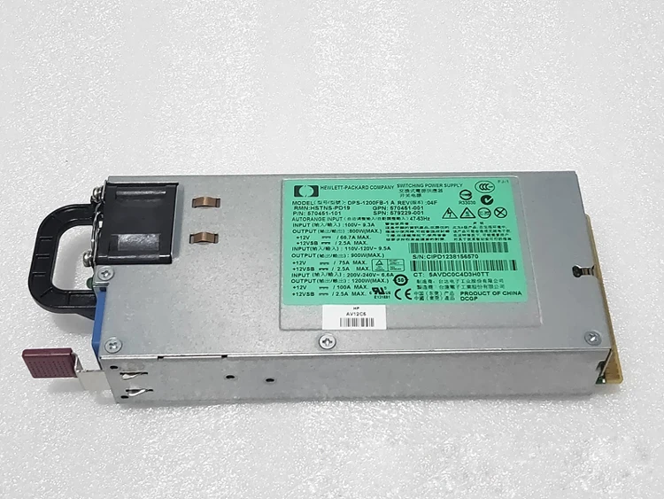  1200W Platinum Hot-Plug Power Supply For HP ProLiant DL380 G7 DL580 Server PSU 579229-001 570451-101 DPS-1200FB-1