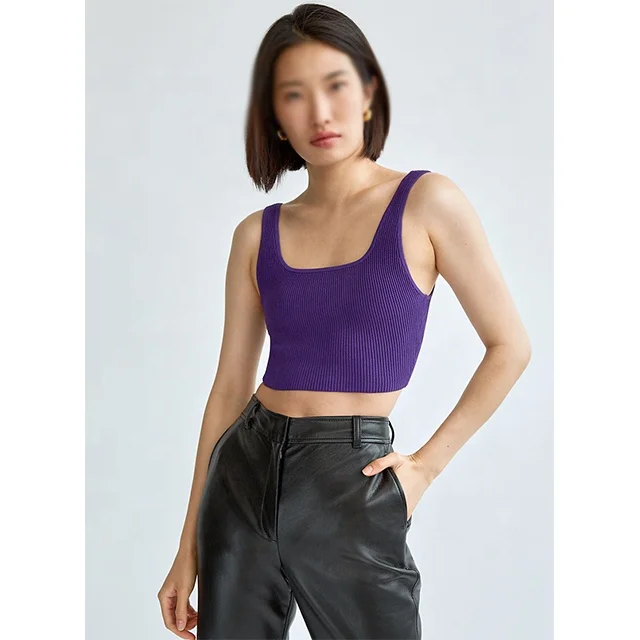 Sculpt Knit Cropped Tank square neck sports bra yoga tank tops causal halter sleeveless tank tops sleeveless t-shirt tops woman