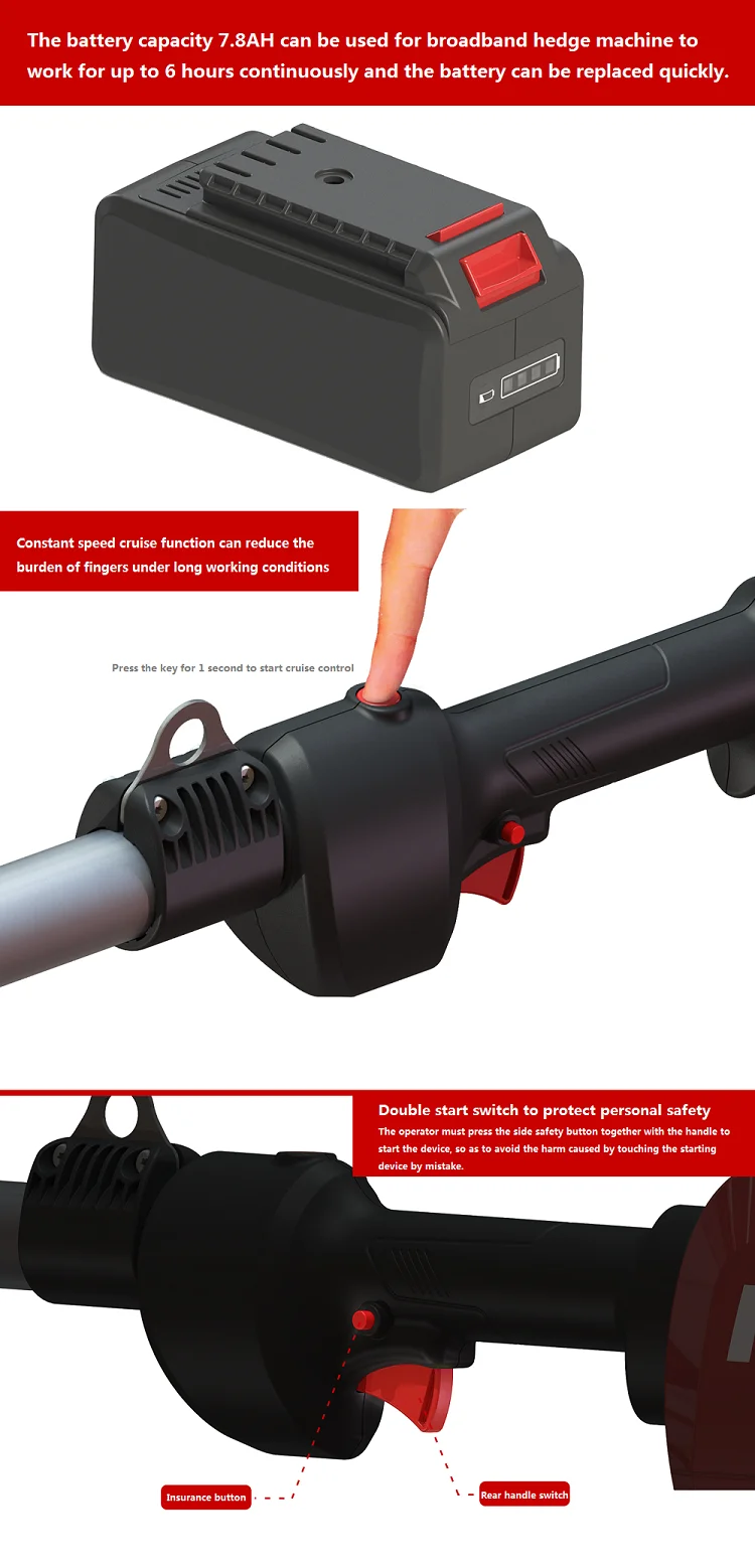 New Energy Electric Hedge Trimmer Powerful Telescopic pole hedge trimmer Professional Trimmer