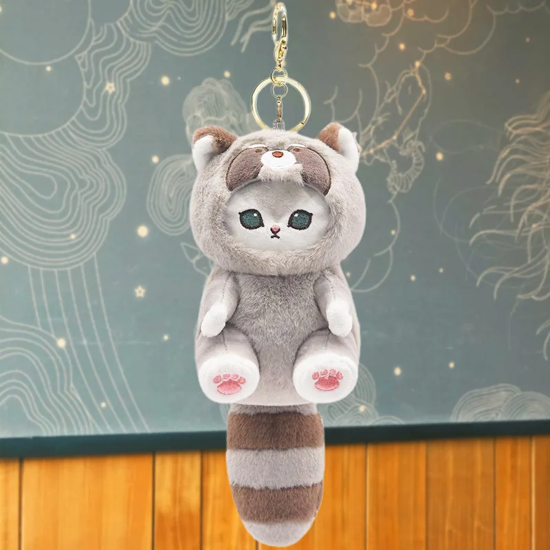 YE617 Genuine Mofusand Cat Fushandi Shark Cat Disguise Raccoon Squirrel Panda Plush Doll Pendant Ornaments