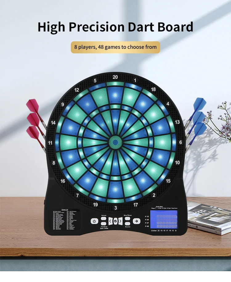 New Style Electronic Dartboard With Flashing Light And Music Infrared Ray Gun Plastic Dartboard