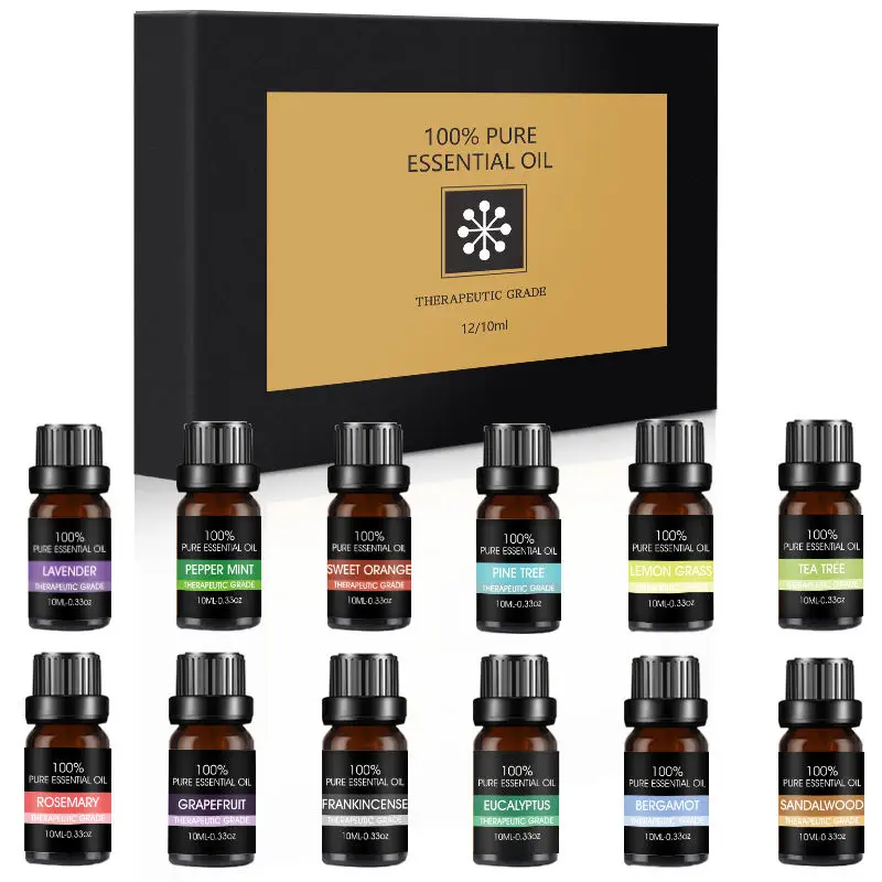 12 kinds flavors 100% Pure Natural Organic Rose Sweet Orange lavender peppermint rosemary Essential Oil  Wholesale