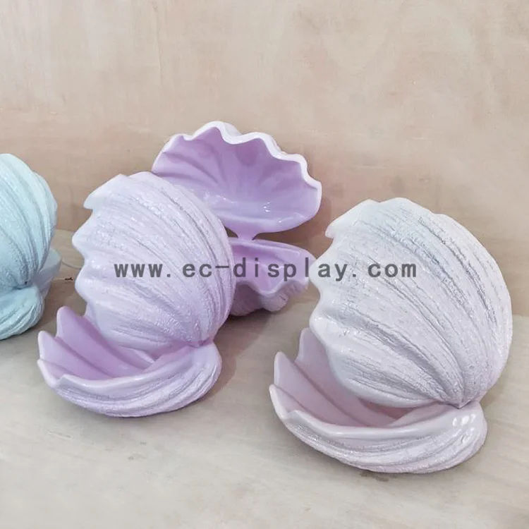 Party decor sea shell sculptures Store window display fiberglass clam ornaments crafts decoration Sea shell sculptures
