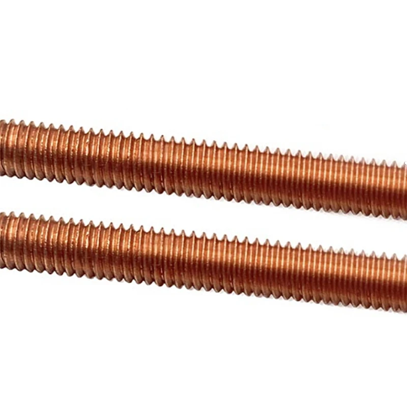 Full Thread Double Headed Purple Copper Threaded Screw/red Copper Copper Threaded Rod/T2 Purple Copper Threaded Rod M6M8M10M12