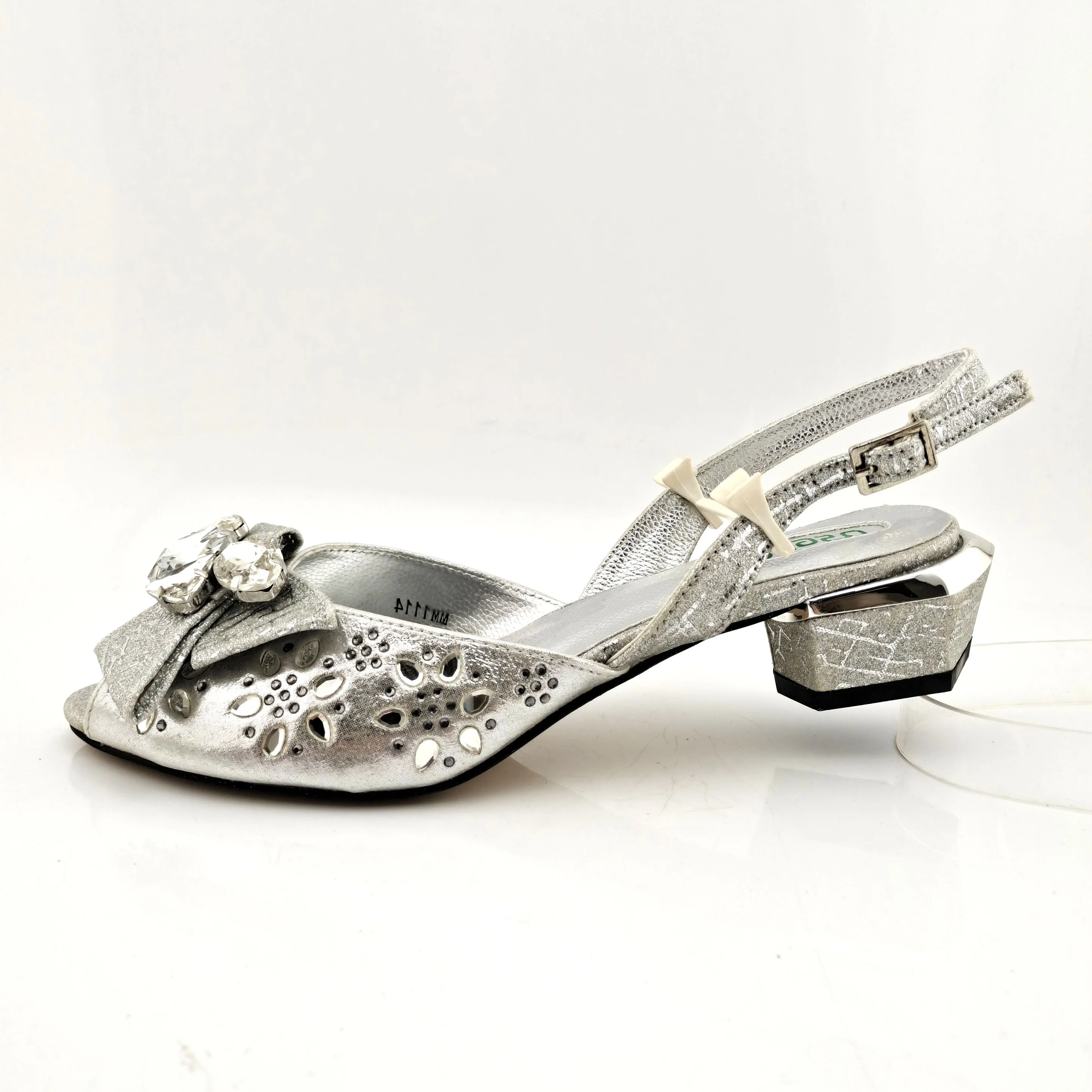 Новое поступление 2021 лидер продаж модная женская обувь и сумочка в итальянском стиле Unqie украшенные стразами серебряные