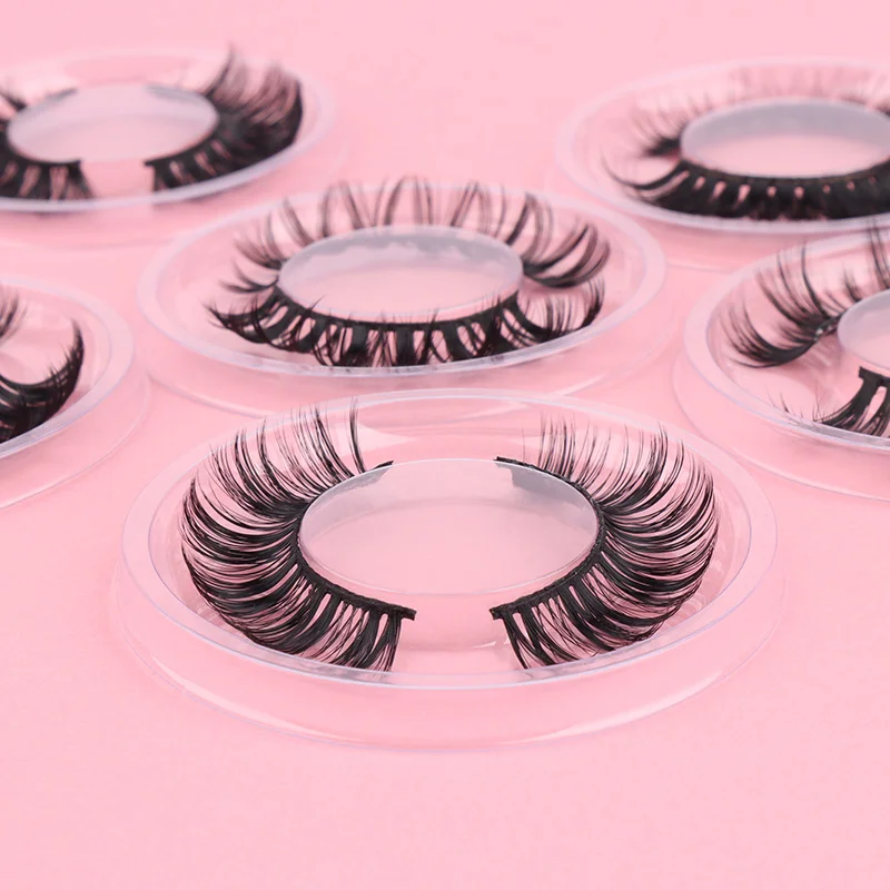 Hollyren Handmade Lash Strips Private Label Russian Striplashes d Curl Vegan Cruelty Free Lashes Cat Eye Lash