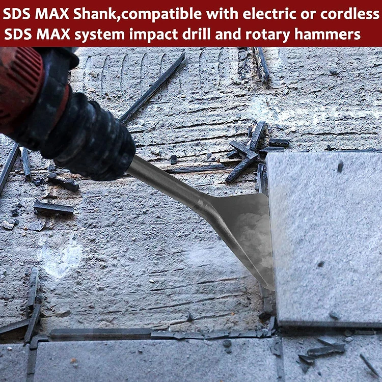 6 Inch SDS Max Shank Wide Tile & Thinset Floor Scraper Scaling Chisel For Rotary Hammer Drills