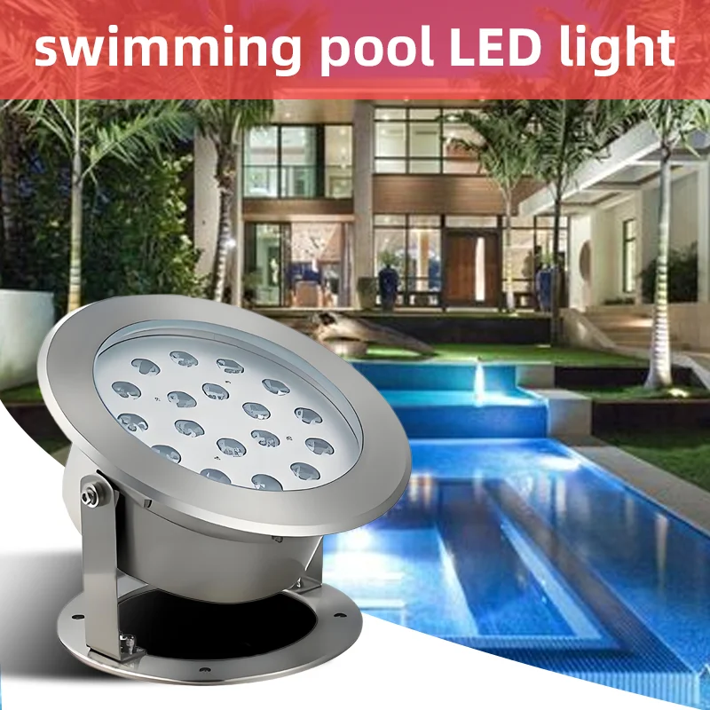 Stainless Steel IP68 LED Underwater Lights 18W 24W 36W White Emitting Swimming Pools Landscape Outdoor Waterproof DC/AC12-24V