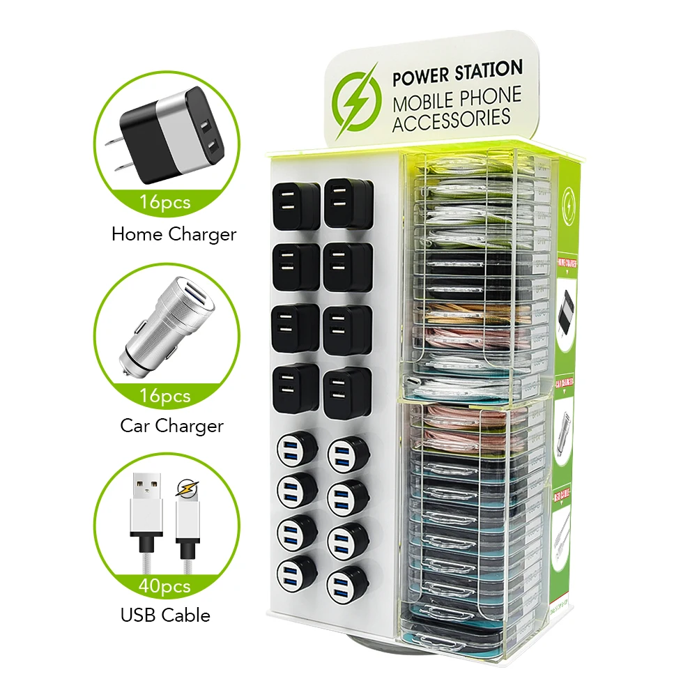  Акриловые стеллажи для зарядки телефона 72 шт. зарядная станция Usb-зарядные устройства пользовательские аксессуары мобильных телефонов дисплей
