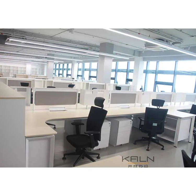 Good price 4 person cubicle desk modern design office furniture workstation customized green material with metal adjustable legs