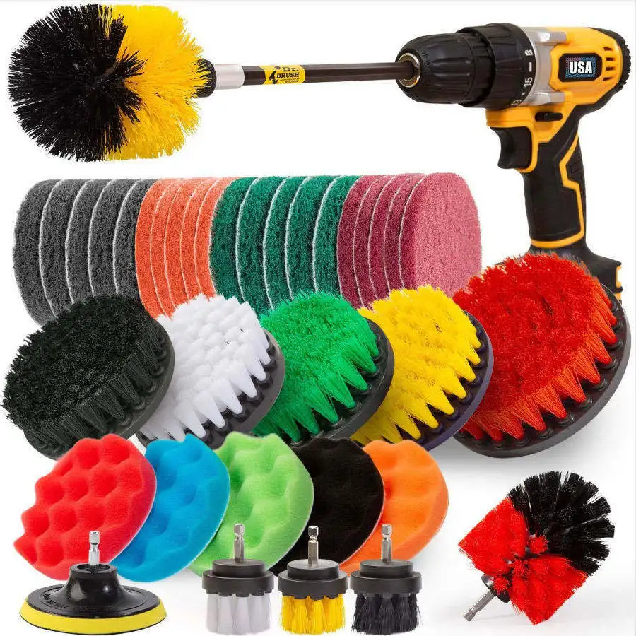 16/22  Piece Drill Brush Power Scrubber Cleaning Brush Extended Long Attachment Set  Kit