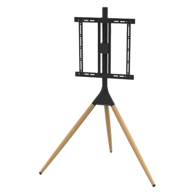 Portable Black Tv Mount Stand Flat Screen Tv Display Floor Stand Artistic Tv Floor Tripod Stand For Living Room