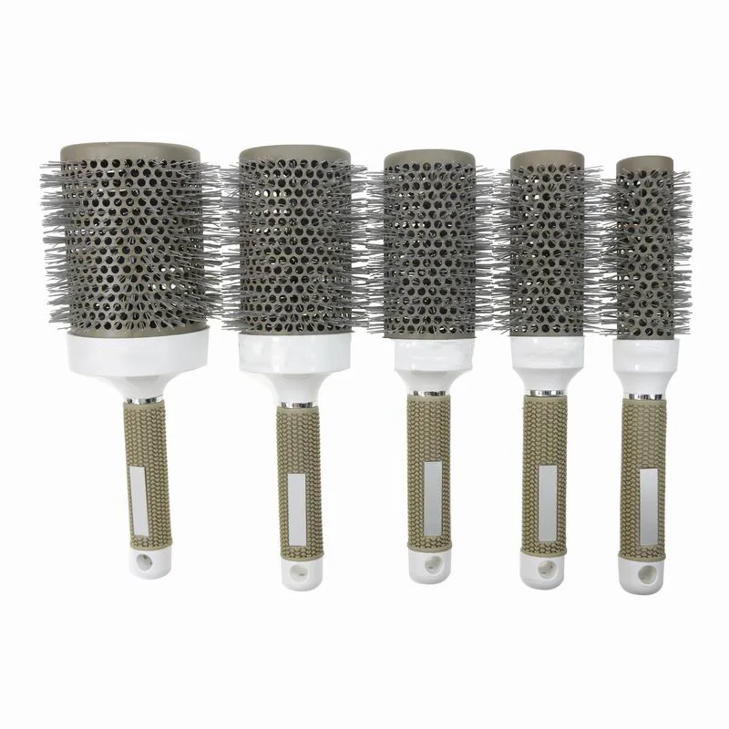 Round Hair Brush Boar Bristle Creative Natural Italy Style Nano Thermal Ceramic & Ionic Tech Hair Brush Nylon 1200pcs /size