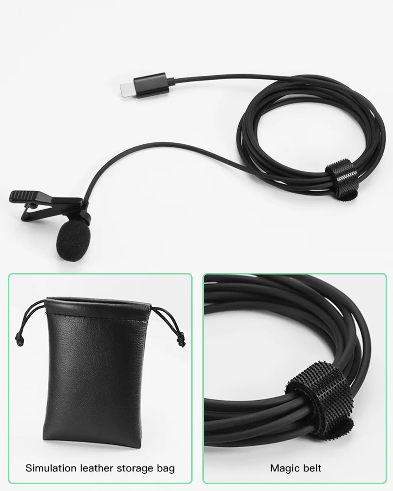 
Portable Mini Microphone 3.5mm Mic Professional Wired Hands Free Clip Microphone for Iphone Type C Lavalier Lapel Microphone 