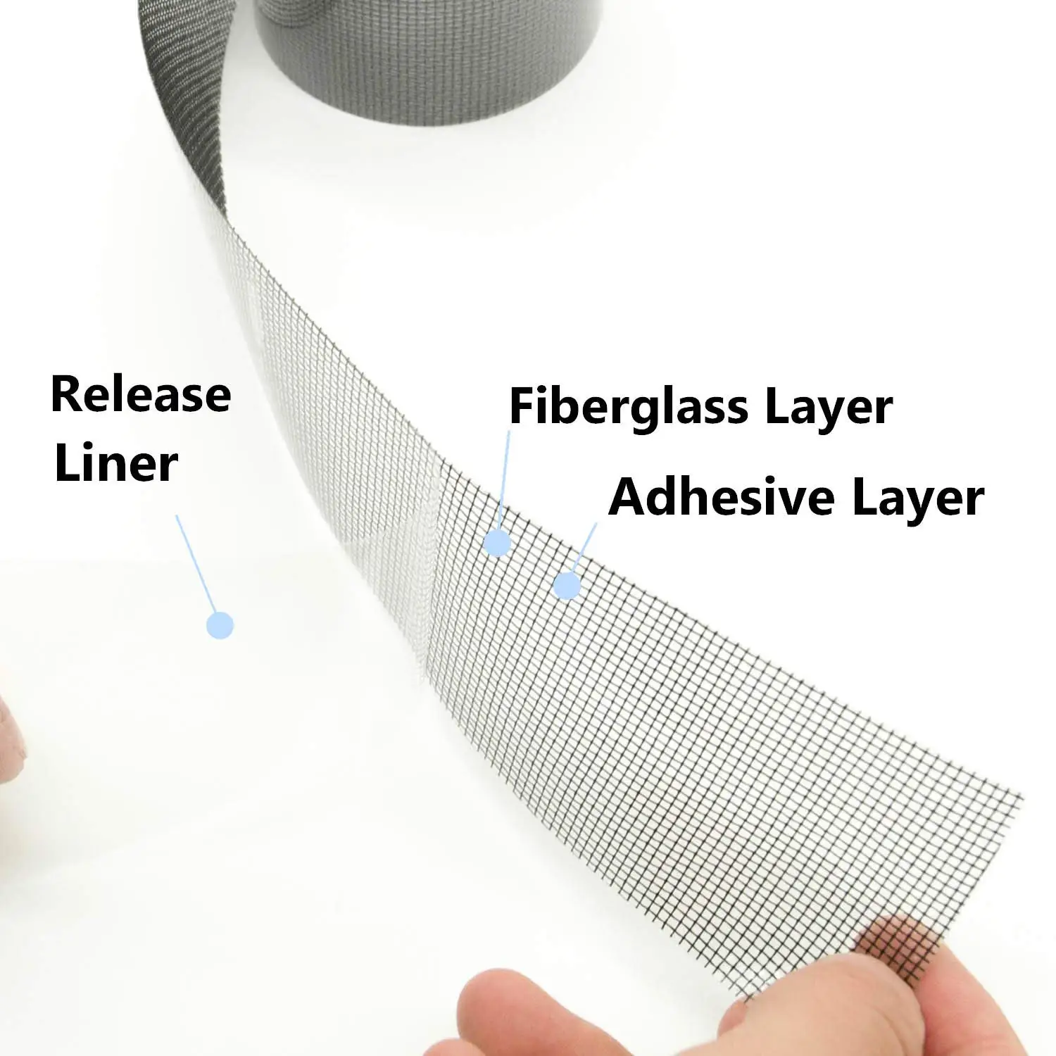 High Quality Waterproof Custom Self-adhesive Window Screening repair tape Anti-Insect Mosquito Fiberglass Mesh Repair Tape