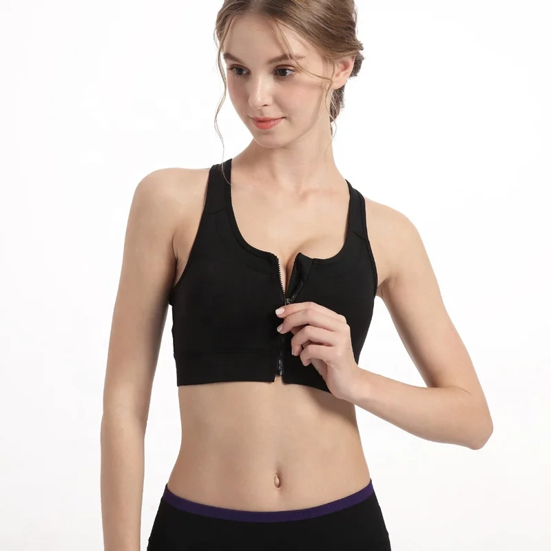 women plus size S-5XL Workout front zipper Personality matching causal tracksuit Yoga Top High Support Medium Impact sports bra